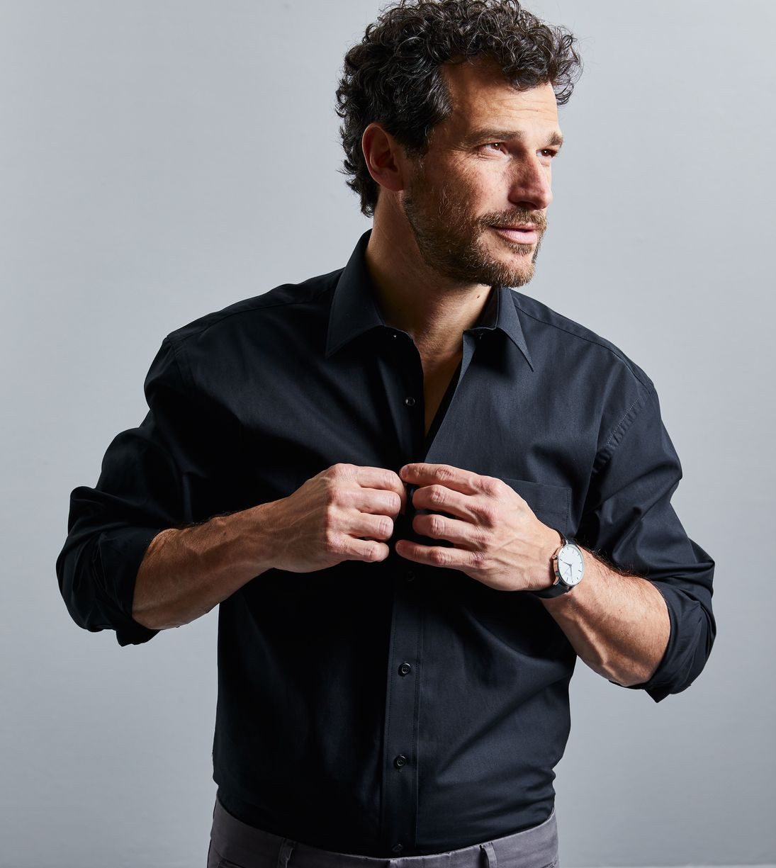 MEN'S LONG SLEEVE CLASSIC PURE COTTON POPLIN SHIRT